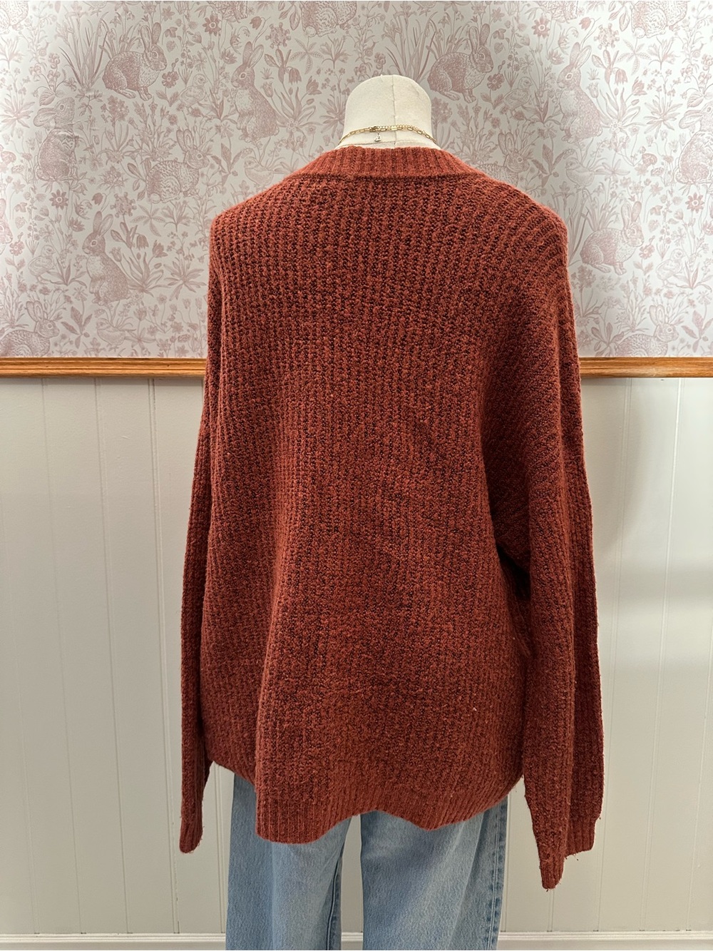 American Eagle Outfitters Cozy Rust Crewneck Sweater - Picture 6 of 7